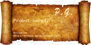 Probst Gergő névjegykártya